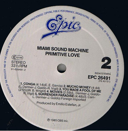 Miami Sound Machine : Primitive Love (LP, Album)
