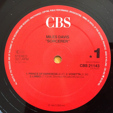 Miles Davis : Sorcerer (LP, Album, RE)