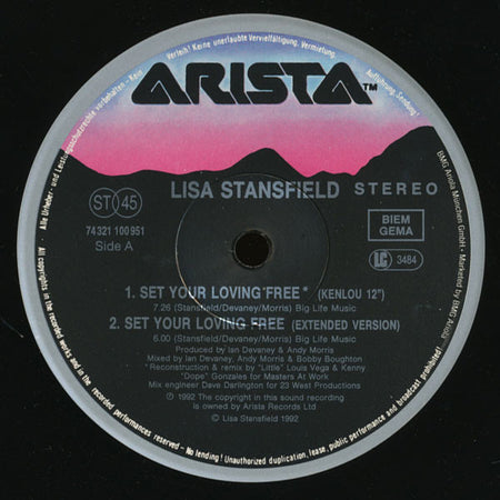 Lisa Stansfield : Set Your Loving Free / Make Love To Ya (12", Maxi)
