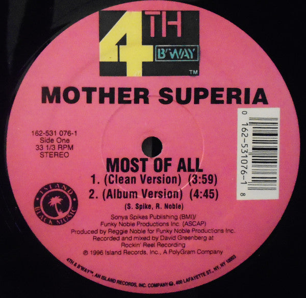 Mother Superia : Most Of All (12")