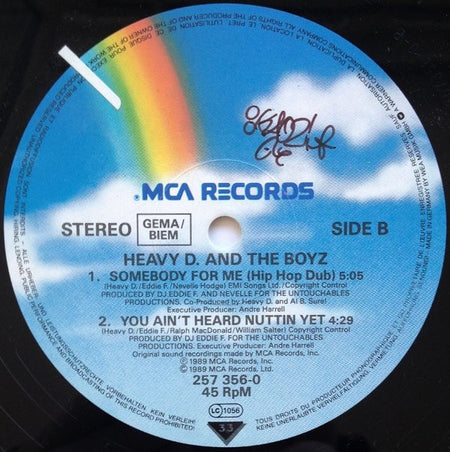 Heavy D. & The Boyz : Somebody For Me (12")