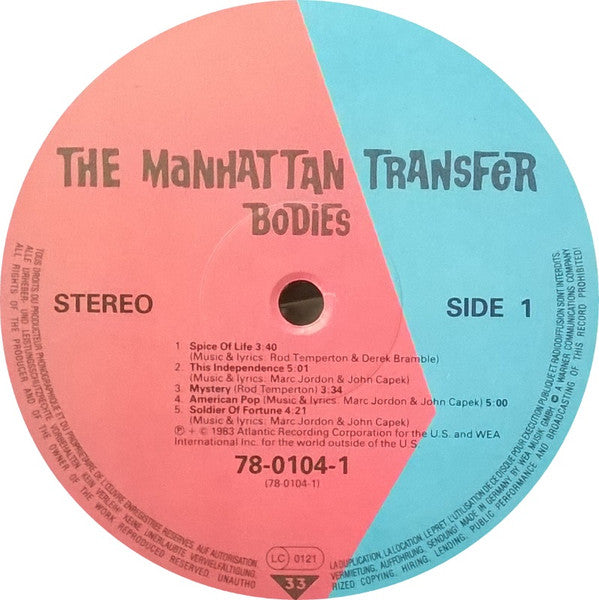 The Manhattan Transfer : Bodies And Souls (LP, Album)