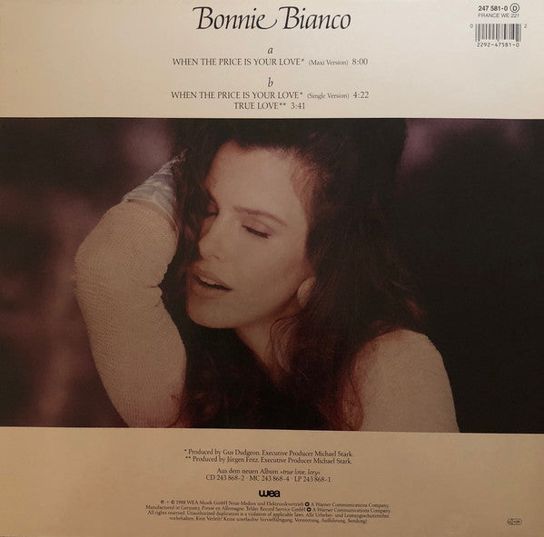 Bonnie Bianco : When The Price Is Your Love (12", Maxi)