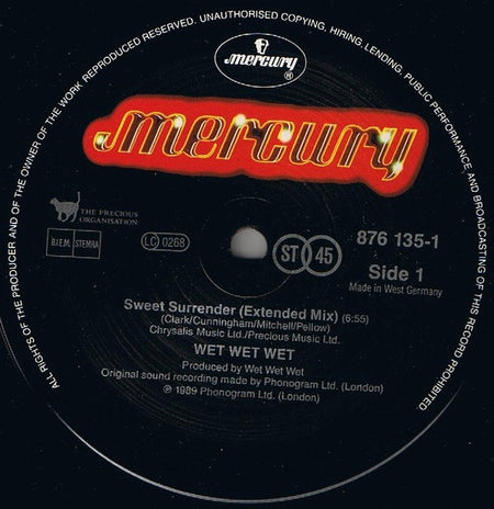 Wet Wet Wet : Sweet Surrender (12")