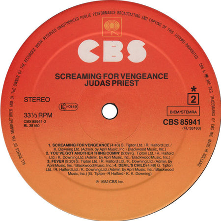 Judas Priest : Screaming For Vengeance (LP, Album)