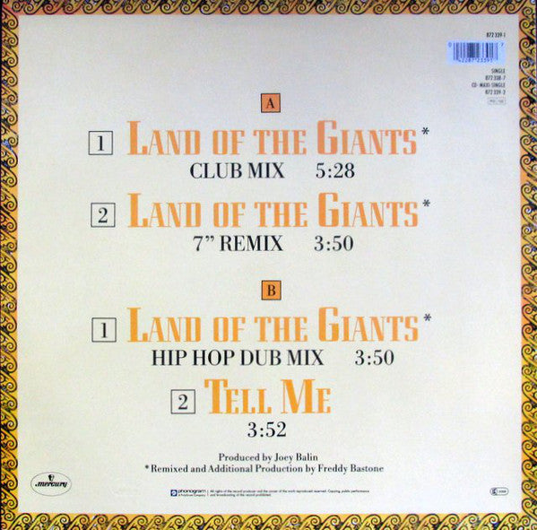 Al Corley : Land Of The Giants (Dance Mixes) (12", Single)
