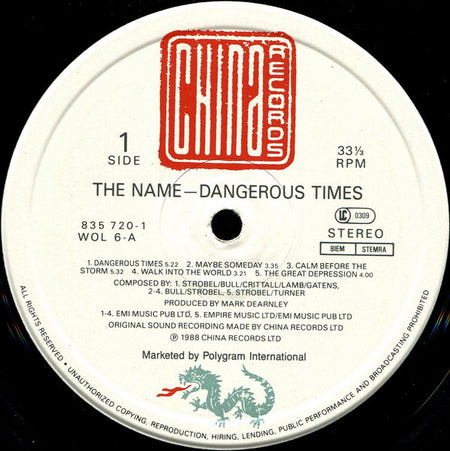 The Name : Dangerous Times (LP, Album)