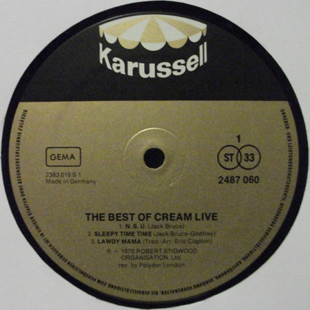 Cream (2) : The Best Of Cream Live (2xLP, Comp, Gat)