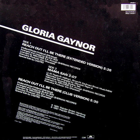 Gloria Gaynor : Reach Out I'll Be There (12", Maxi)