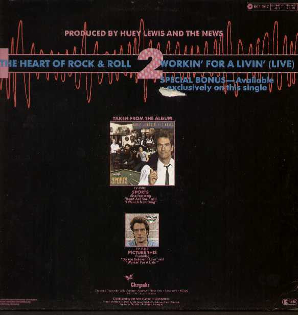 Huey Lewis & The News : The Heart Of Rock & Roll (12", Maxi)