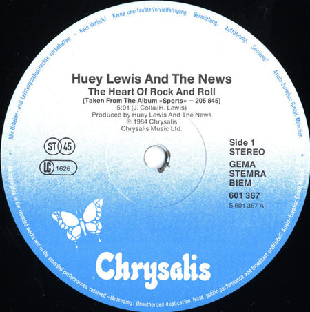 Huey Lewis & The News : The Heart Of Rock & Roll (12", Maxi)