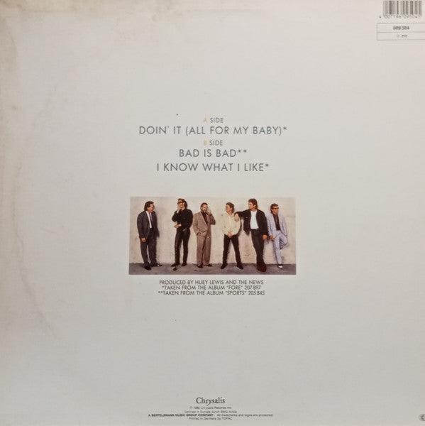 Huey Lewis & The News : Doing It All For My Baby (12", Maxi)
