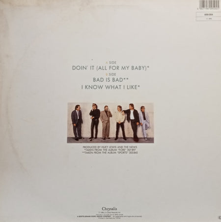 Huey Lewis & The News : Doing It All For My Baby (12", Maxi)
