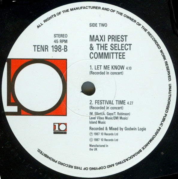 Maxi Priest And The Select Committee : Some Guys Have All The Luck (12")