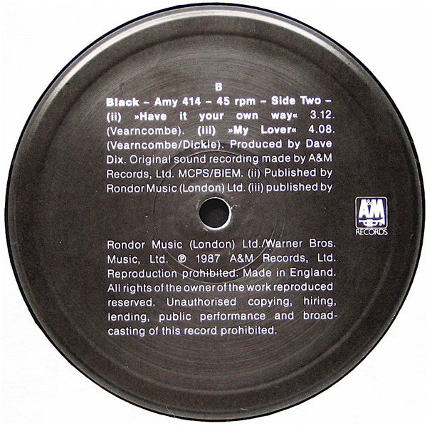 Black (2) : I'm Not Afraid (12", Single)