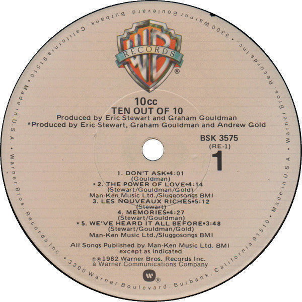 10cc : Ten Out Of 10 (LP, Album, Jac)