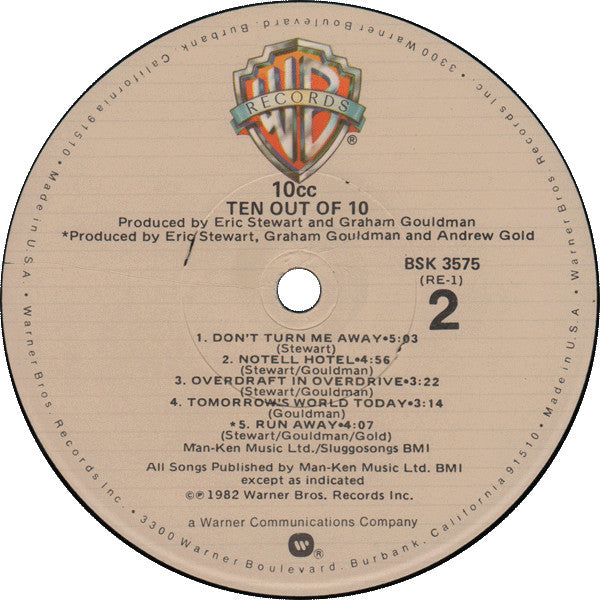 10cc : Ten Out Of 10 (LP, Album, Jac)