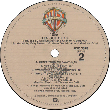 10cc : Ten Out Of 10 (LP, Album, Jac)