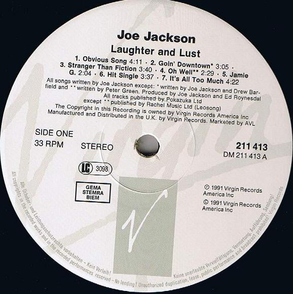 Joe Jackson : Laughter & Lust (LP, Album)
