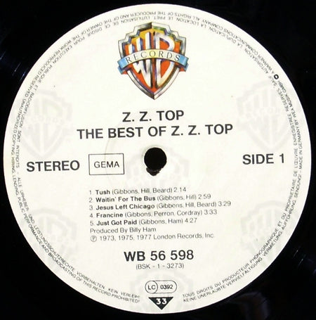 ZZ Top : The Best Of ZZ Top (LP, Comp, RE, RP)