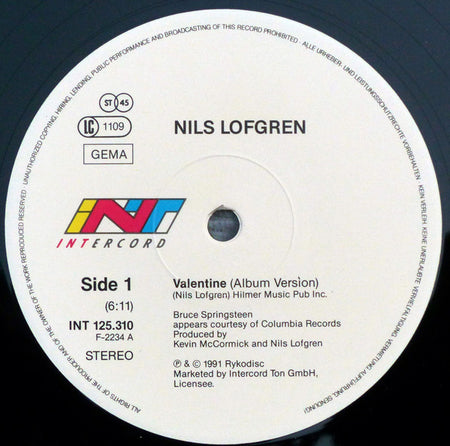 Nils Lofgren : Valentine (12")