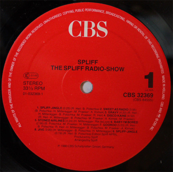 Spliff : The Spliff Radio Show (LP, Album, RE, Red)