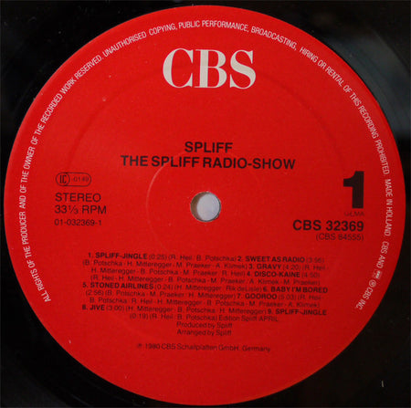 Spliff : The Spliff Radio Show (LP, Album, RE, Red)