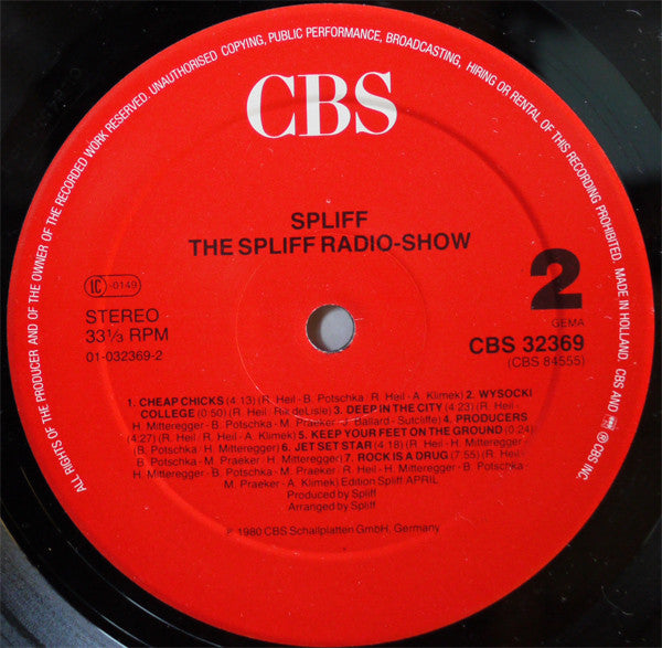 Spliff : The Spliff Radio Show (LP, Album, RE, Red)