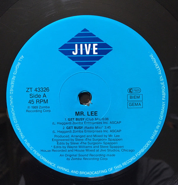 Mr. Lee : Get Busy (12", Maxi)