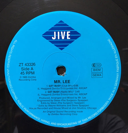 Mr. Lee : Get Busy (12", Maxi)