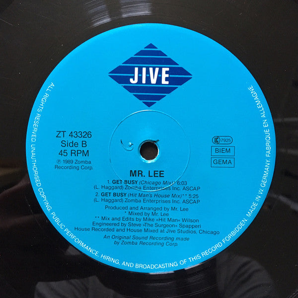 Mr. Lee : Get Busy (12", Maxi)