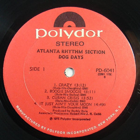 Atlanta Rhythm Section : Dog Days (LP, Album, RP, All)
