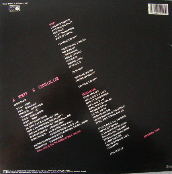 Bronski Beat : Why? (12", Maxi)