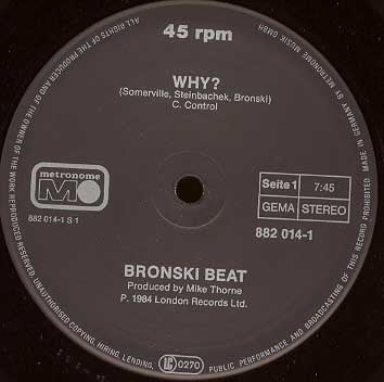 Bronski Beat : Why? (12", Maxi)