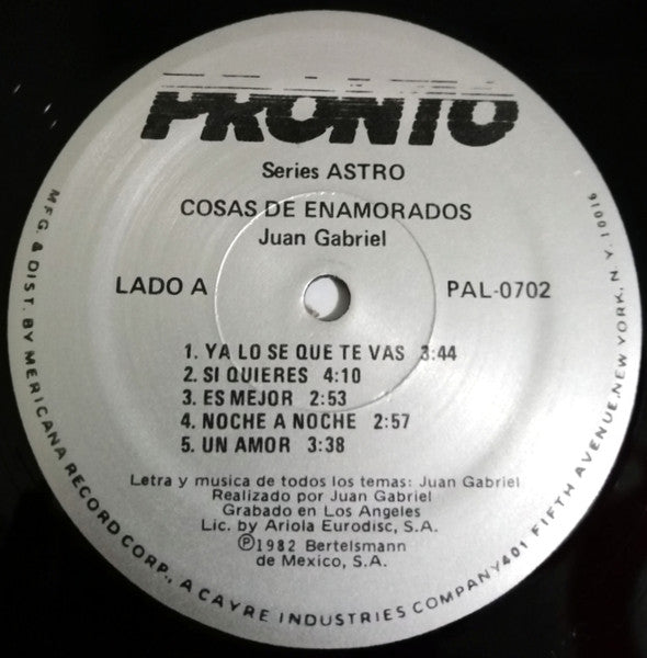 Juan Gabriel : Cosas De Enamorados (LP, Album)