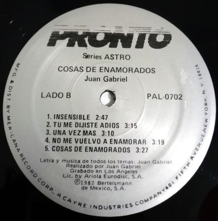 Juan Gabriel : Cosas De Enamorados (LP, Album)