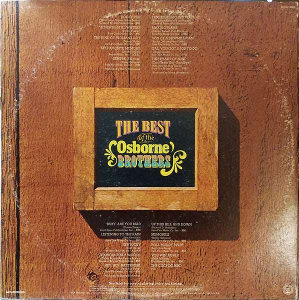 The Osborne Brothers : The Best Of The Osborne Brothers (2xLP, Comp, Gat)