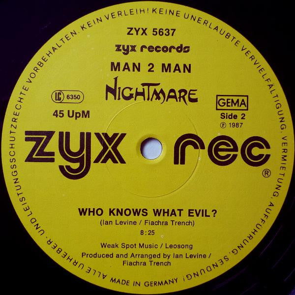 Man 2 Man : Energy Is Eurobeat / Who Knows What Evil? (12")