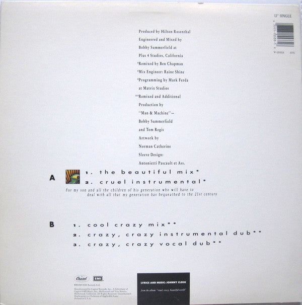 Johnny Clegg & Savuka : Cruel, Crazy, Beautiful World (12")
