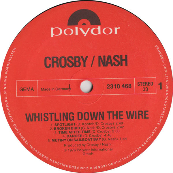 Crosby / Nash* : Whistling Down The Wire (LP, Album)