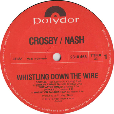 Crosby / Nash* : Whistling Down The Wire (LP, Album)