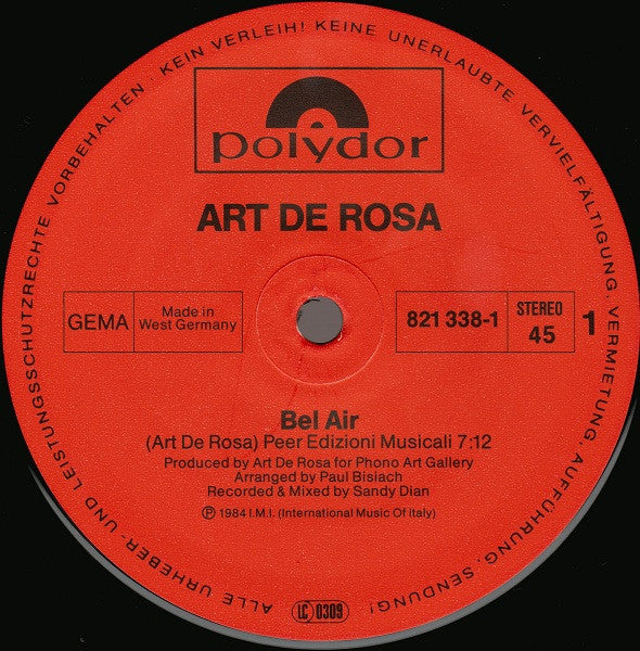 Art De Rosa : Bel Air (12")