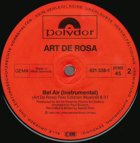 Art De Rosa : Bel Air (12")