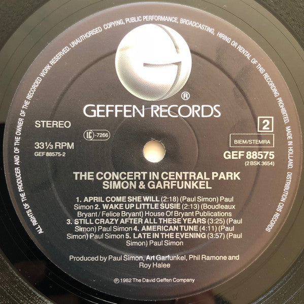 Simon & Garfunkel : The Concert In Central Park (2xLP, Album, Bla)