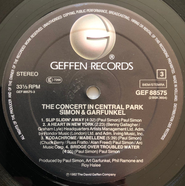 Simon & Garfunkel : The Concert In Central Park (2xLP, Album, Bla)