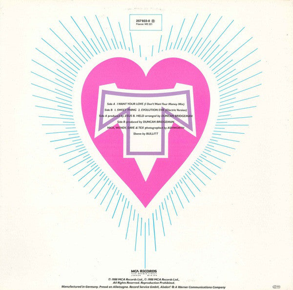 Transvision Vamp : I Want Your Love (12")
