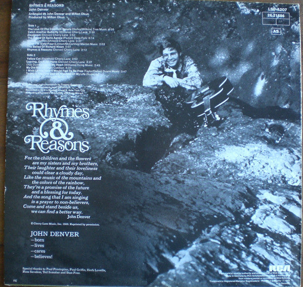 John Denver : Rhymes & Reasons (LP, Album, RE)