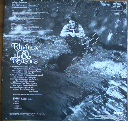 John Denver : Rhymes & Reasons (LP, Album, RE)