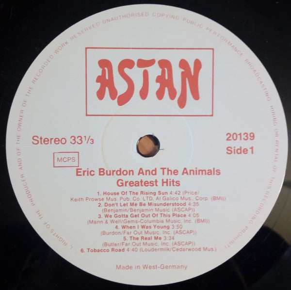 Eric Burdon & The Animals : Greatest Hits (LP, Comp)