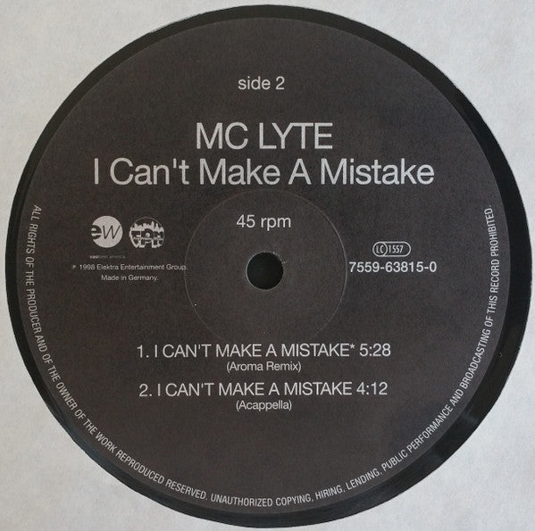 MC Lyte : I Can't Make A Mistake (12")